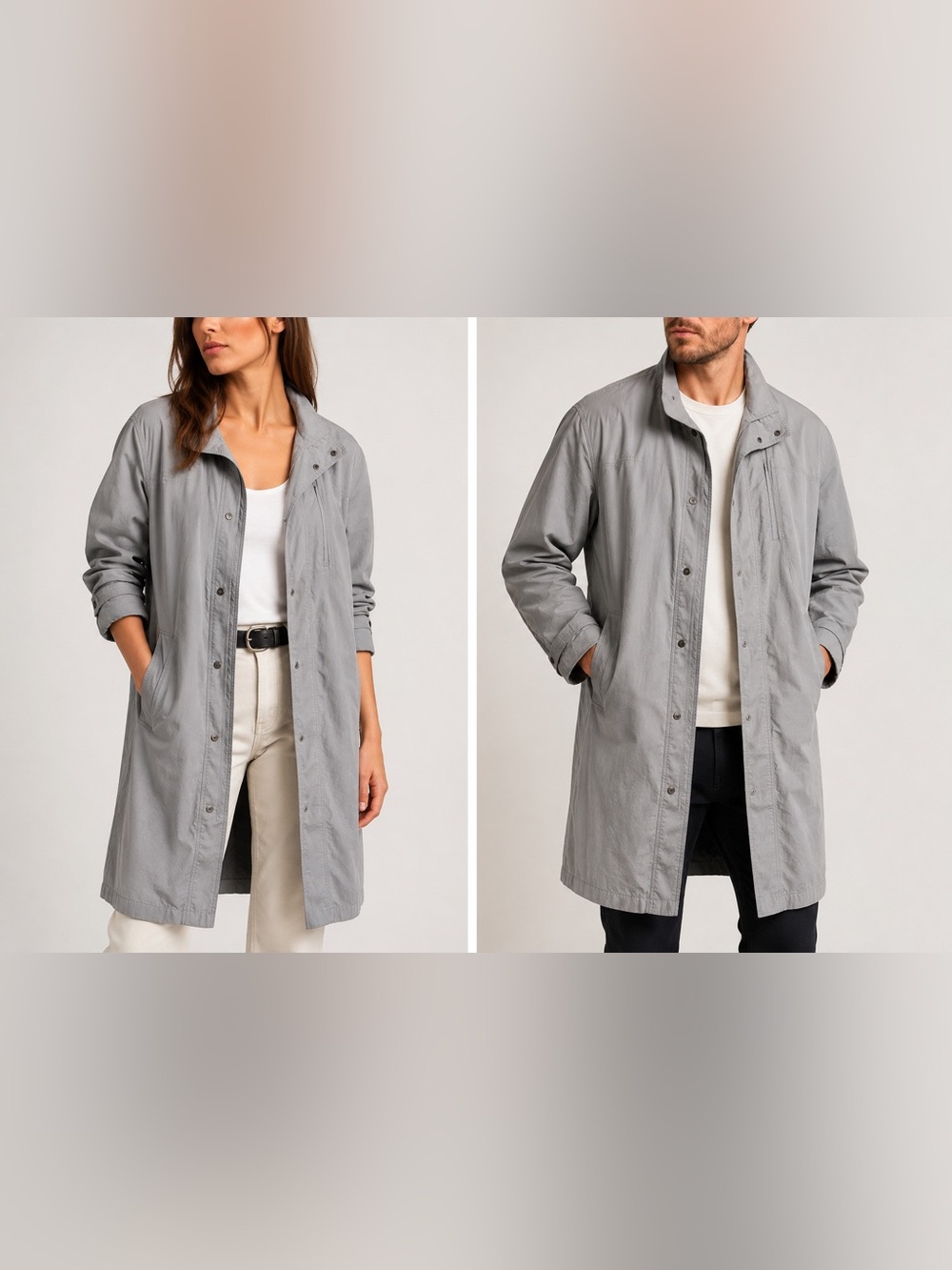 Vintage Light Gray Trench Coat